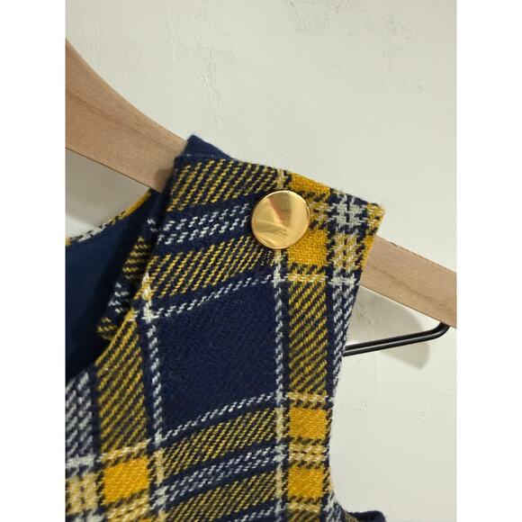 VTG Florence Eiseman Navy/Gold Boys Plaid Wool Romper 4 - Picture 4 of 6